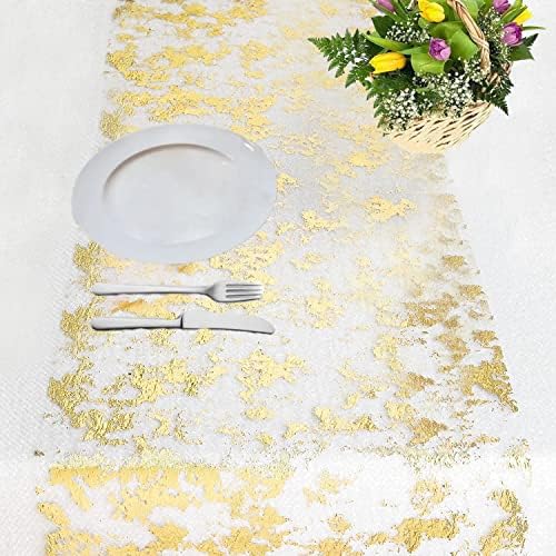 זהב טול שולחן רץ נצנצים גליטר רדיד מתכתי זהב דק רשת 11 394 חתונה משתה מסיבת יום הולדת שולחן רצי קישוטי הטבלה חג המולד