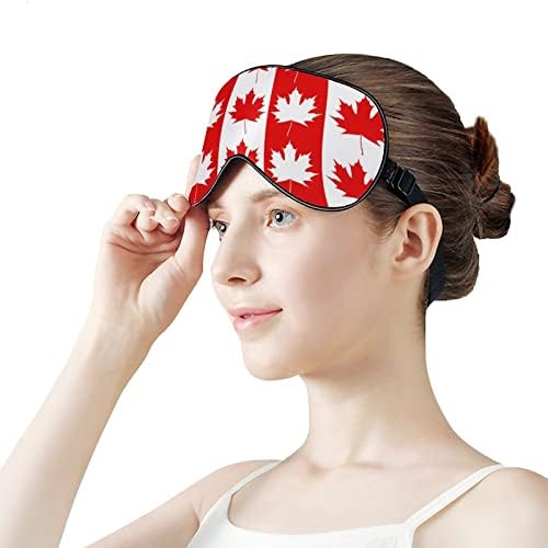מסכת שינה עלה מייפל קנדית מסכת עיוור קלה מכסה עיניים מכסה עין עם רצועה מתכווננת לגברים נשים
