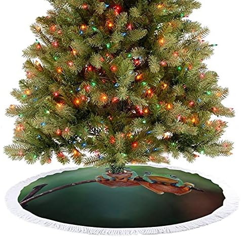 צפרדע עץ, צפרדע מעופפת מחצלת חצאיות עץ חג המולד עם קישוטים למסיבות חג לחוות ליל כל הקדושים 48 x48