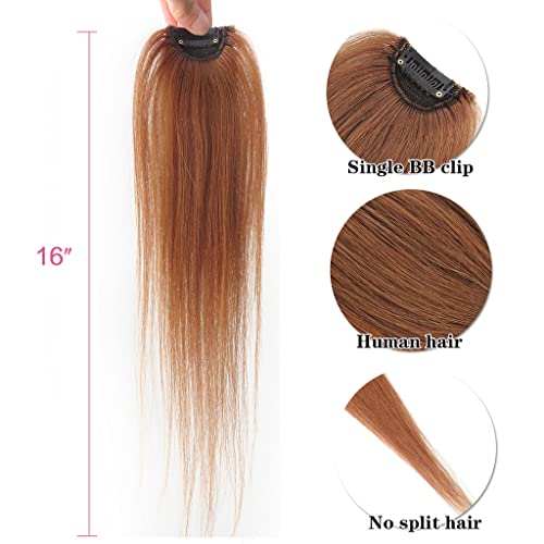 רמיהי חתיכה אחת שיער טבעי ישר קליפ במילוי חלק צד פרינג ' פוני שיער נפח פוני הארכת עבור נשים 20 אינץ-23 גרם 2 כהה